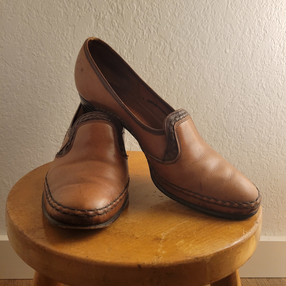 2 For $20 - Vintage Brown Leather Women's Loafers